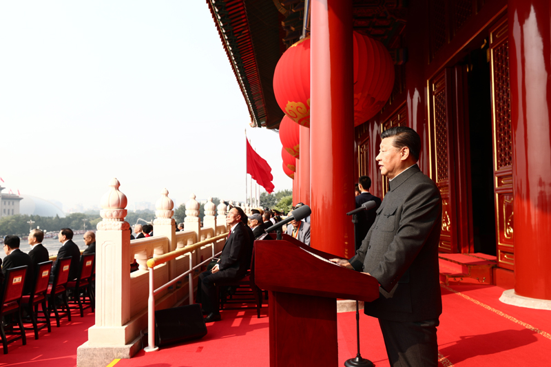 10月1日上午，慶祝中華人民共和國(guó)成立70周年大會(huì)在北京天安門廣場(chǎng)隆重舉行。中共中央總書(shū)記、國(guó)家主席、中央軍委主席習(xí)近平發(fā)表重要講話。